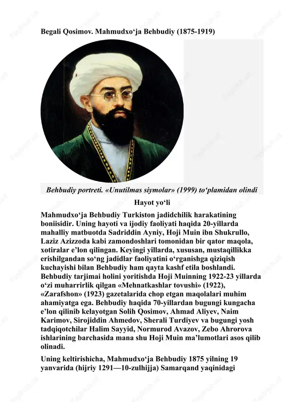 mahmudxo‘ja behbudiy (1875-1919) — DOCX