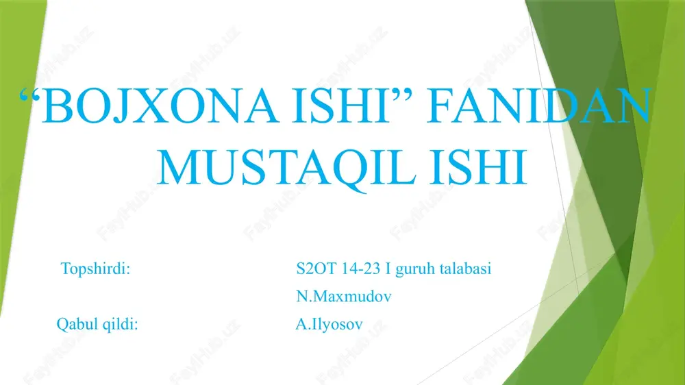 vaqtinchasaqlash bojxona rejimi — PPTX