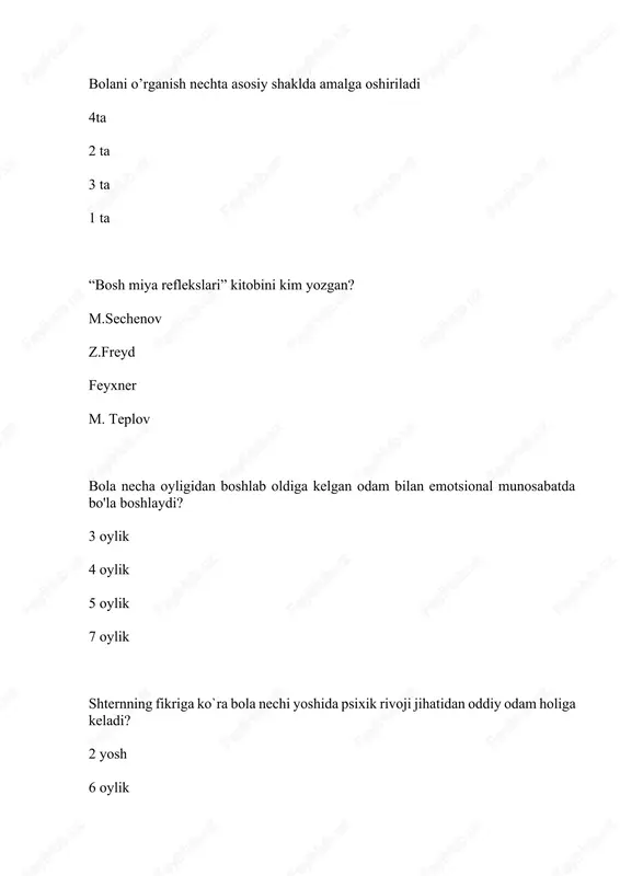 bosh miya reflekslari kitobi — DOCX