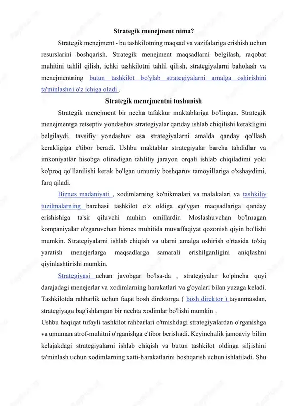 strategik menejment — DOCX
