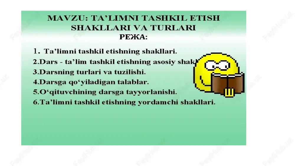 ta’limni tashkil etish — PPTX