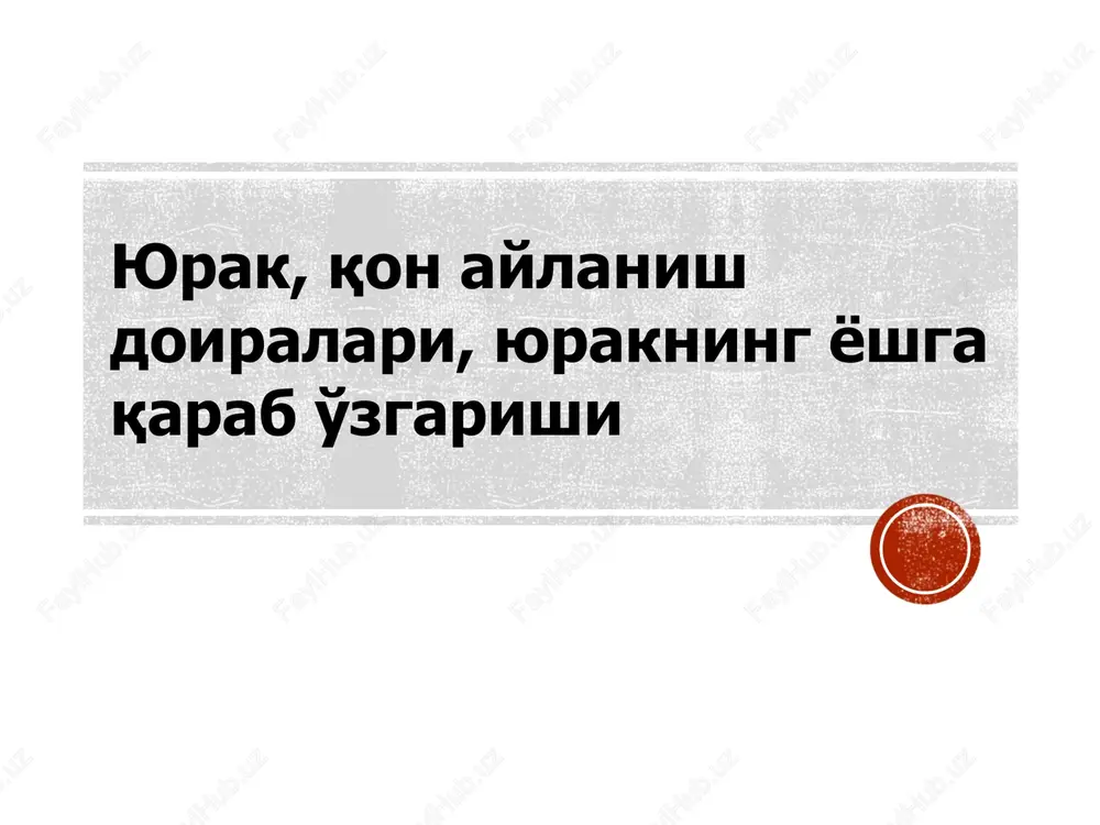 yurak va uning tuzilishi — PPT