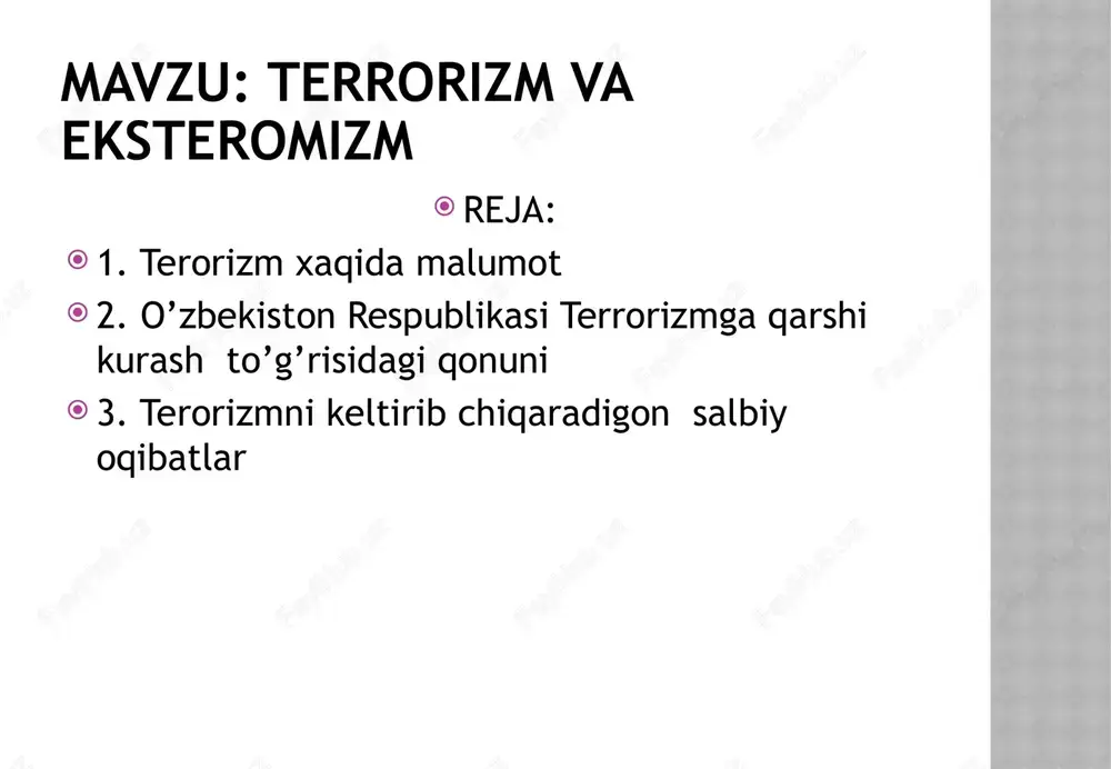 ekstremizm va terrorizm — PPTX