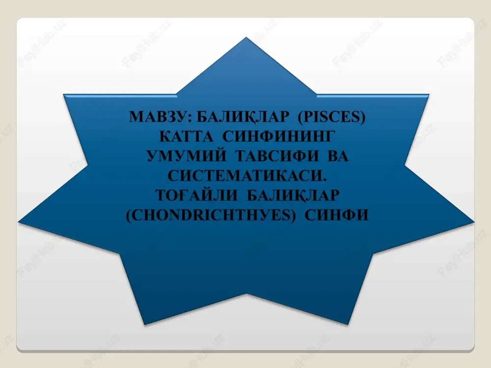 umumiy tavsifi va sistematikasi — PPT