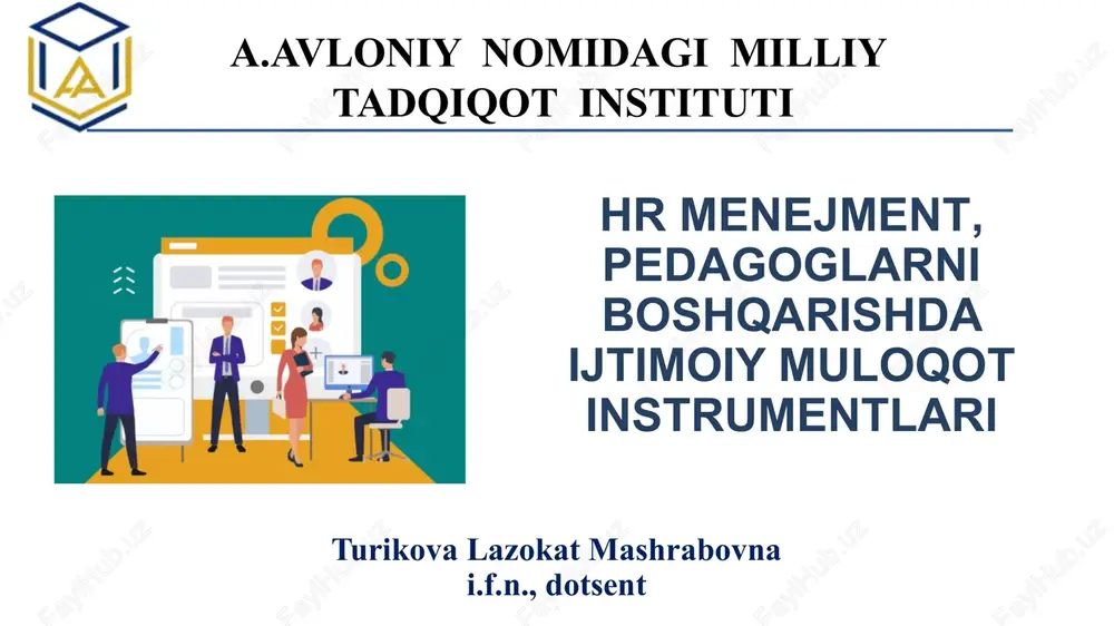 hr menejment, pedagoglarni boshqarishda ijtimoiy muloqot instrumentlari — PPTX