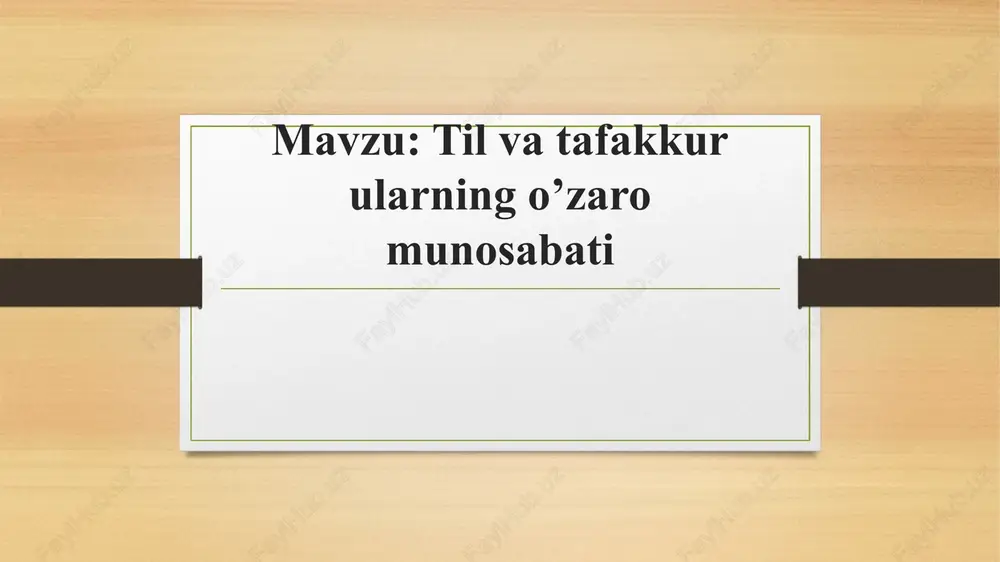 til va tafakkur ularning o’zaro munosabati — PPTX