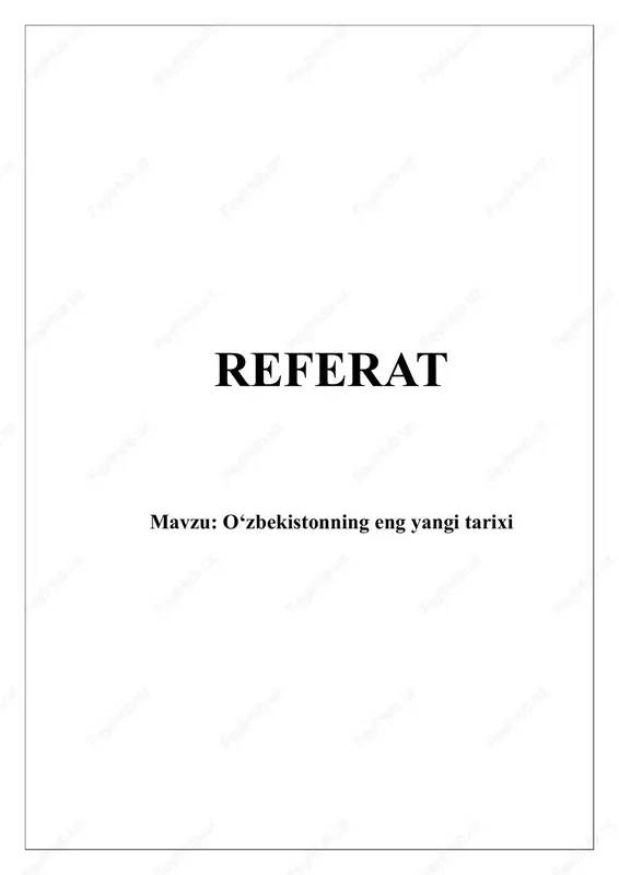 oʻzbekistonning eng yangi tarixi — DOCX