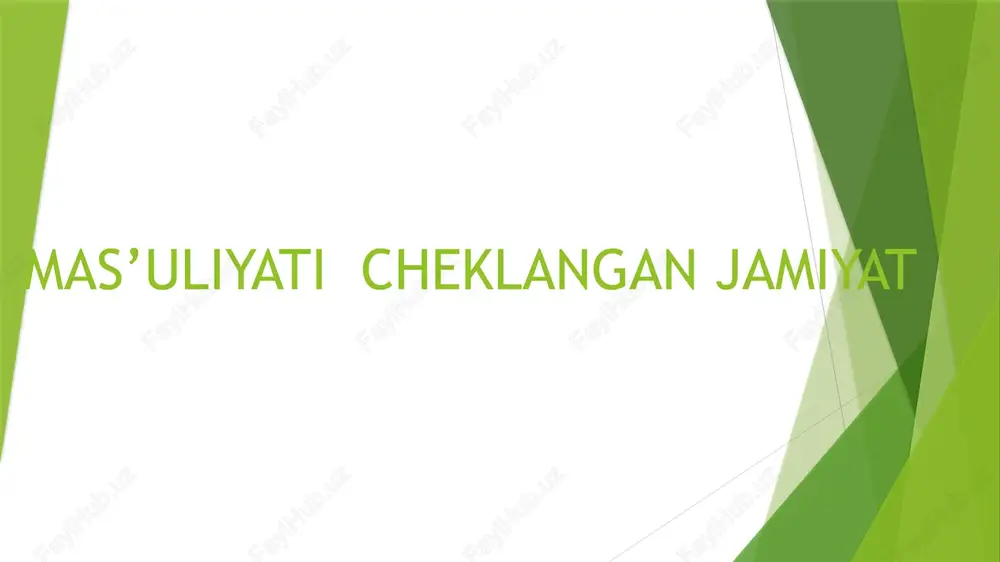 mas’uliyati cheklangan jamiyat — PPTX