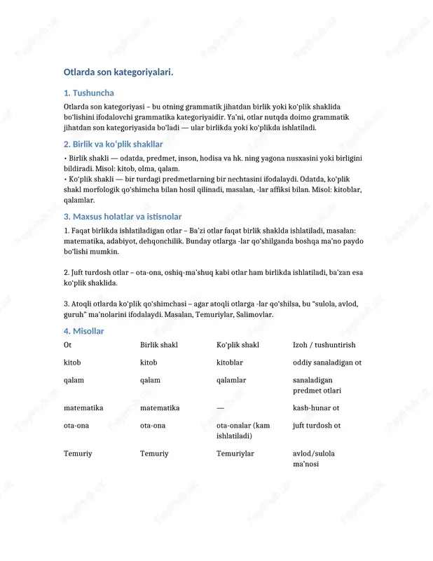 otlarda son kategoriyalari — DOCX