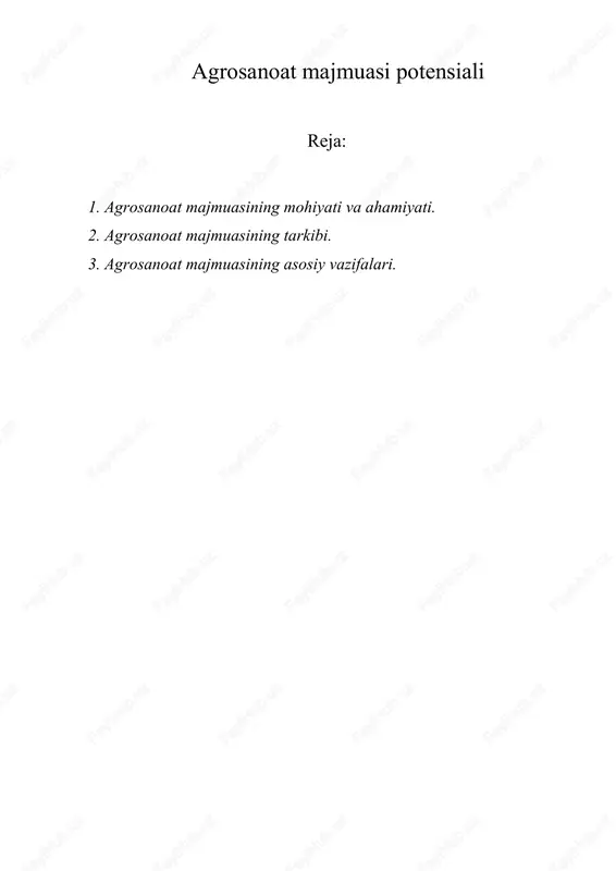 agrosanoat majmuasi potensiali — DOCX
