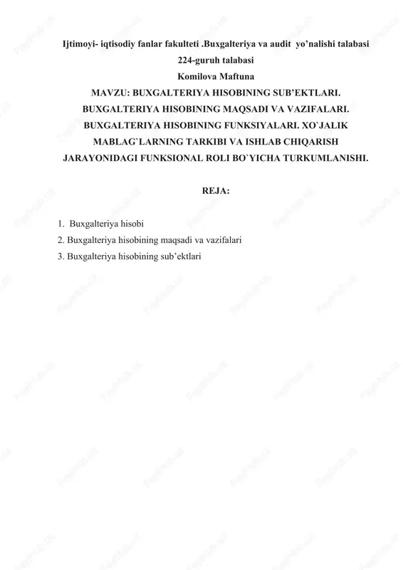buxgalteriya hisobi — DOCX