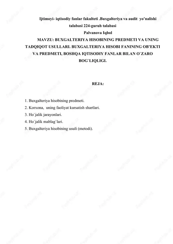 buxgalteriya hisobi — DOCX