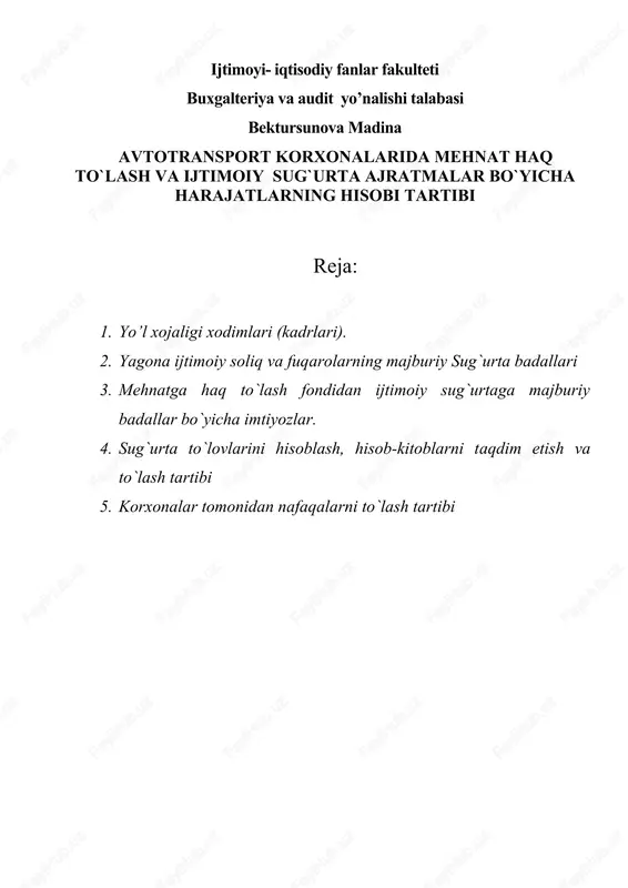 buxgalteriya va audit yo’nalishi — DOC