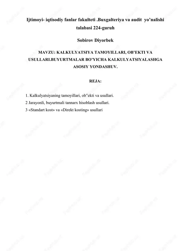 buxgalteriya va audit yo’nalishi — DOCX