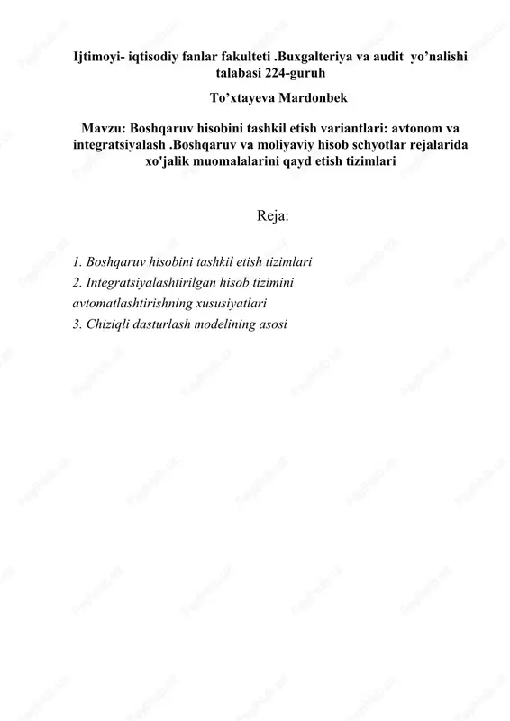 buxgalteriya va audit yo’nalishi talabasi 224-guruh — DOCX