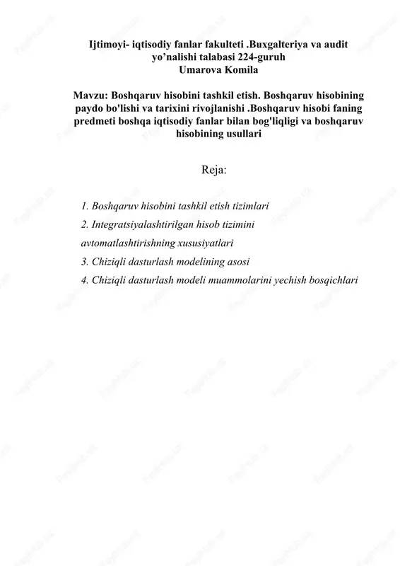 boshqaruv hisobi — DOCX