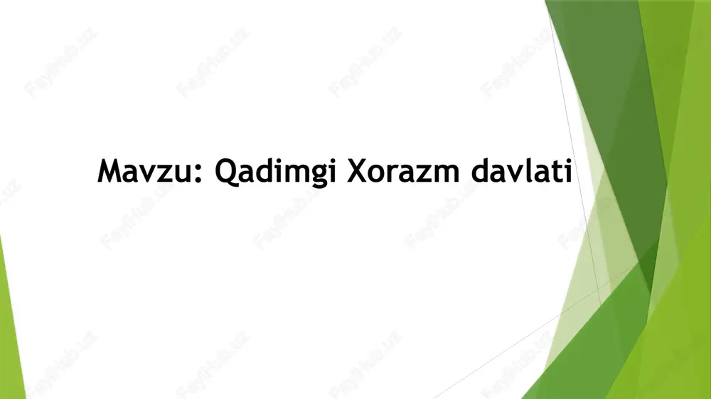 qadimgi xorazm davlati — PPTX