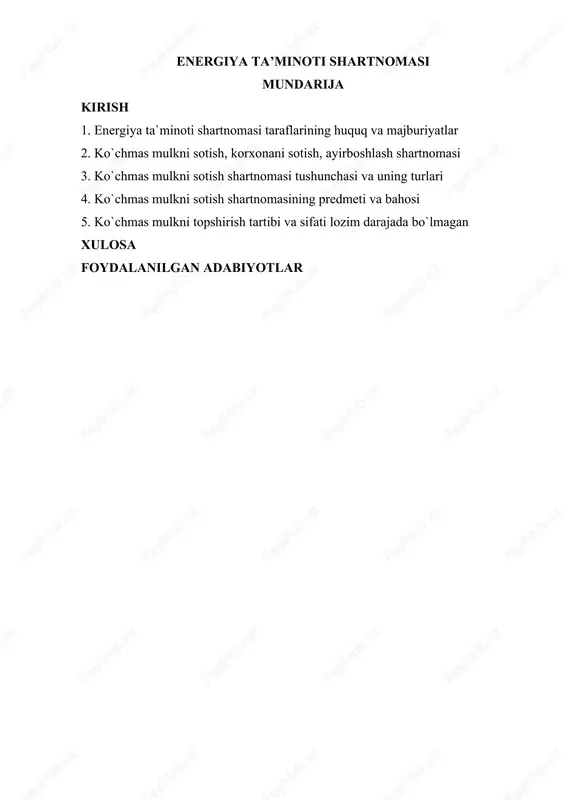 energiya ta’minoti shartnomasi — DOC