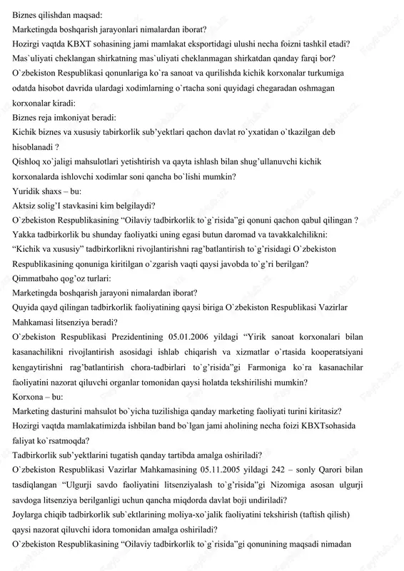 kbt test on savollari.doc — DOC