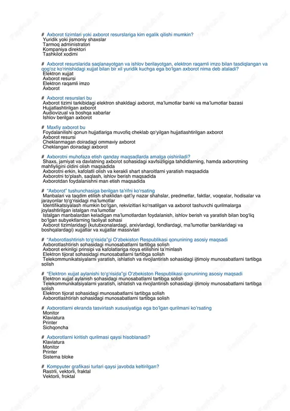 on tat_savollar to'liq — DOCX