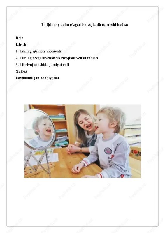 tilning ijtimoiy mohiyati — DOCX