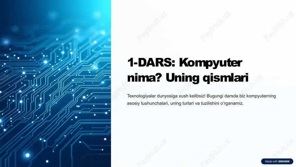 kompyuter tushunchasi va turlari — PPTX