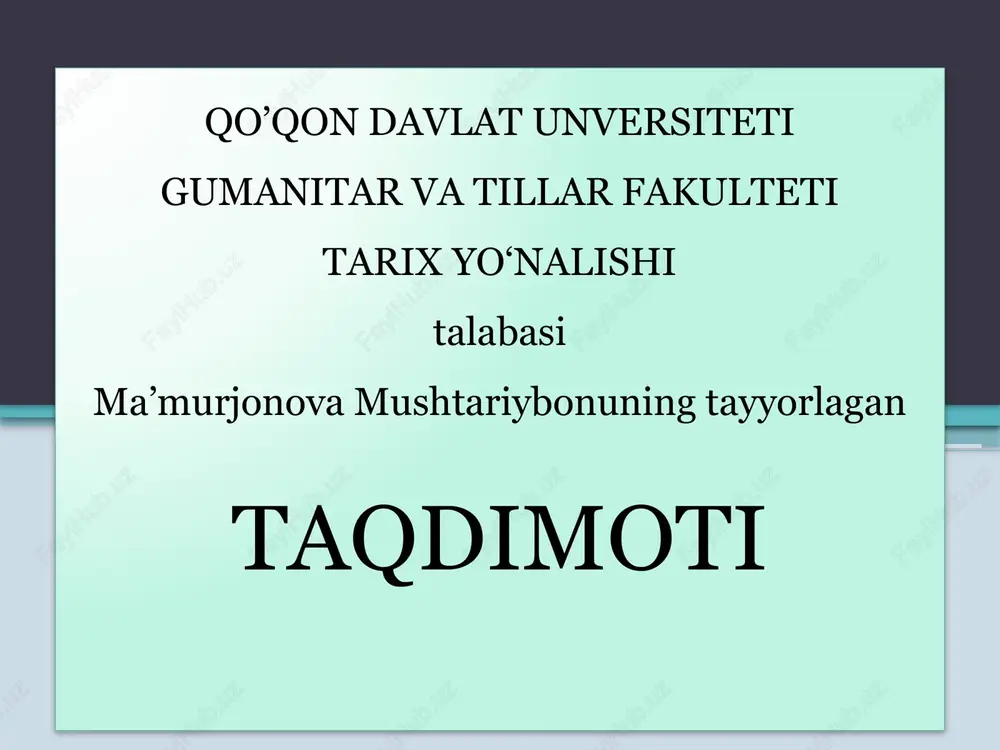 1930-yillarda ommaviy qatag’onlarning avj olishi va uning o’zbekistonga ta’siri — PPTX