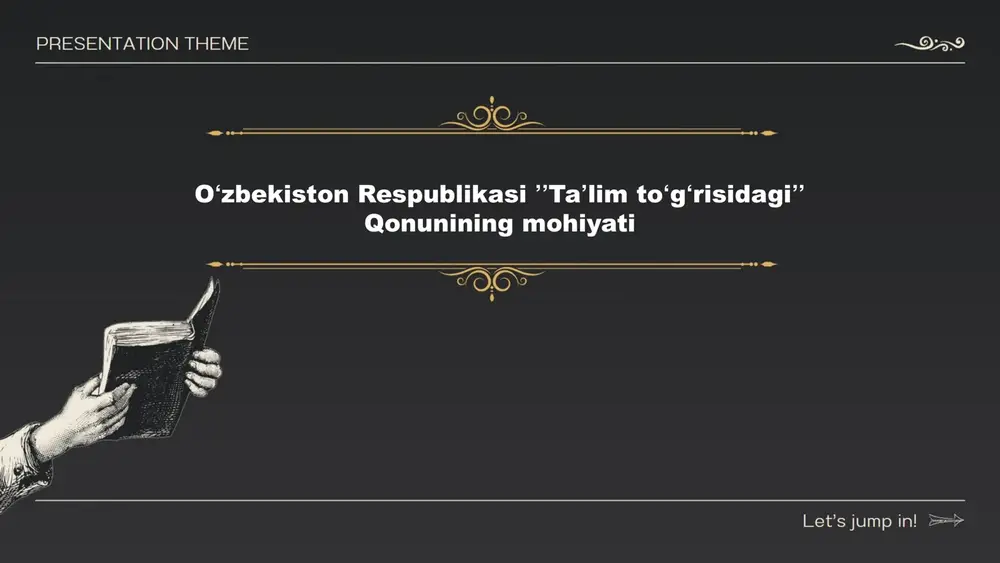 oʻzbekiston respublikasi ʼʼtaʼlim toʻgʻrisidagiʼʼ qonunining mohiyati — PPTX