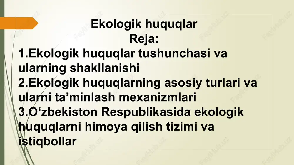 ekologik huquqlar — PPTX