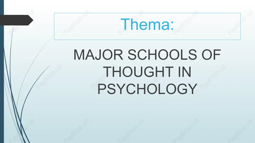 major schools of thought in psychology — PPTX