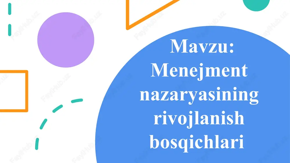 menejment nazariyasi — PPTX