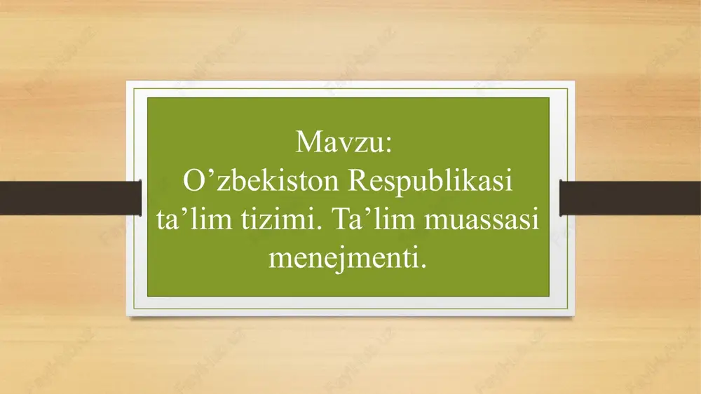 o‘zbekistonrespublikasita’limtizimi — PPTX