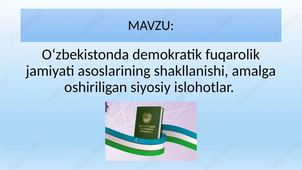 fuqarolik jamiyatining shakllanishi — PPTX