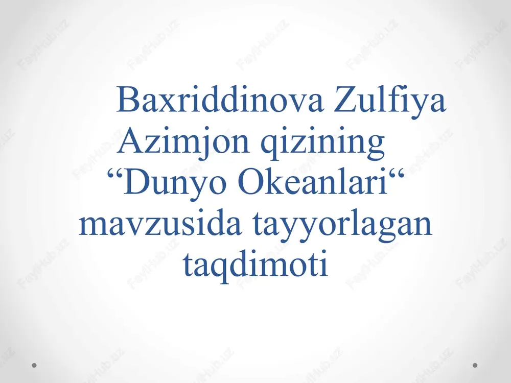 dunyo okeanlari — PPTX