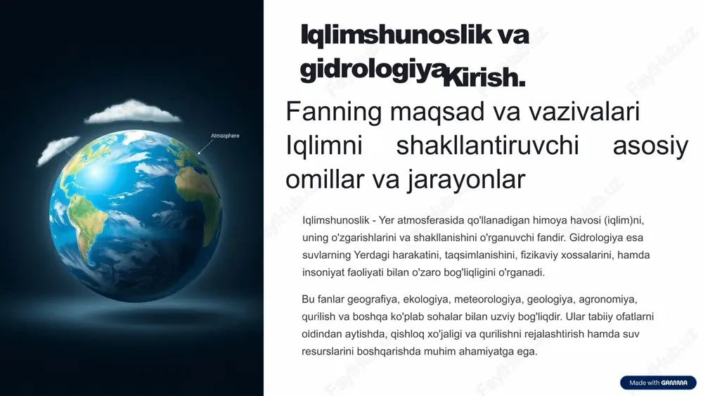 iqlimshunoslik — PPTX