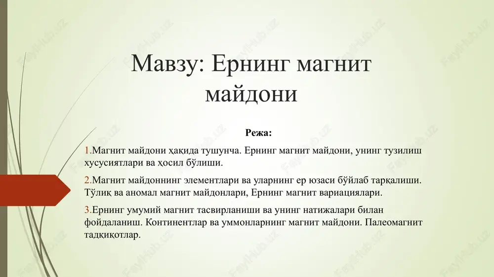 erning magnit maydoni — PPT