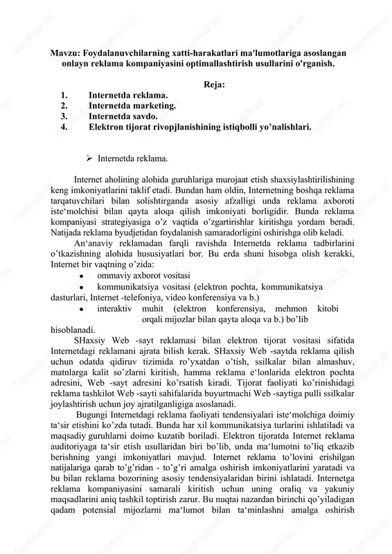 internetda reklama — DOCX