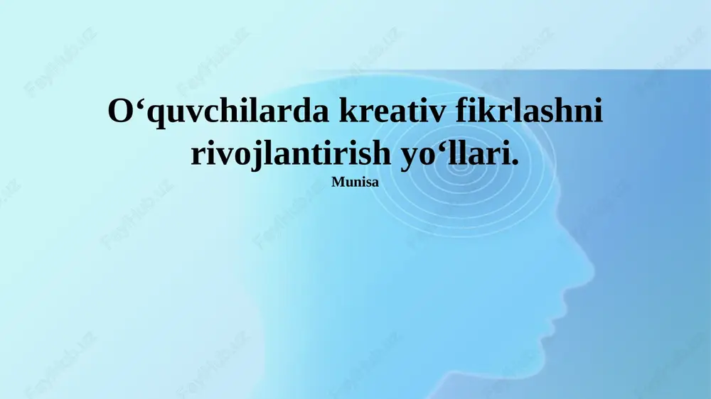 ijodiy fikrlash sohasi — PPTX