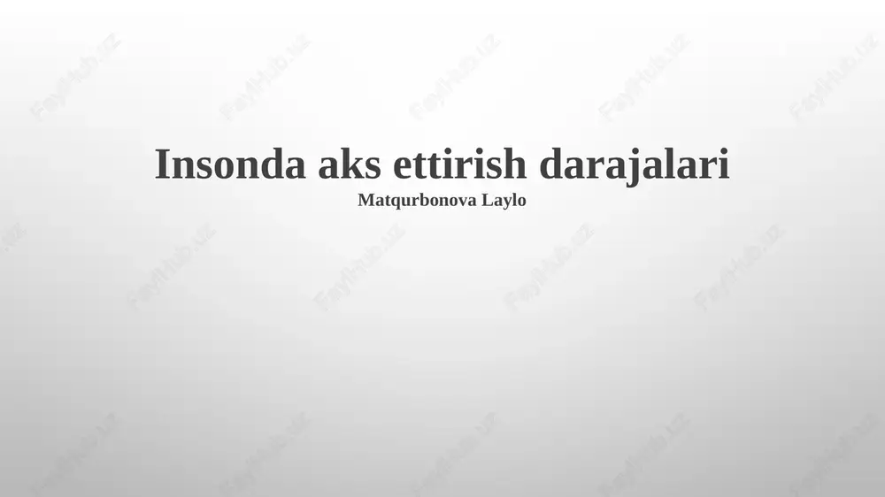 insonda aks ettirish darajalari — PPTX