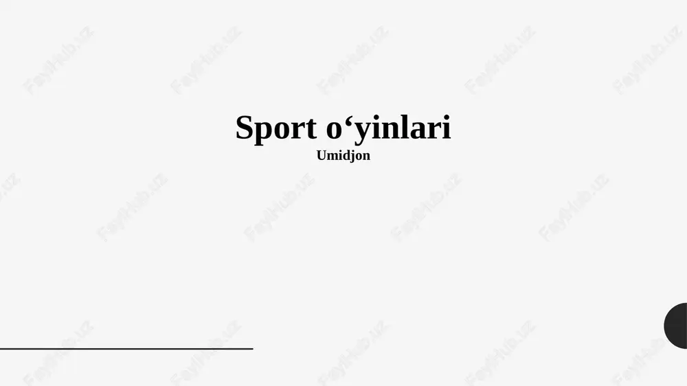 sport oʻyinlari — PPTX