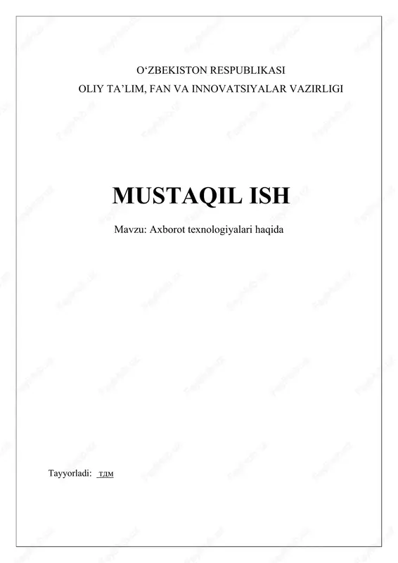 axborot texnologiyalari — DOCX