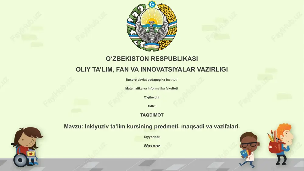 inklyuziv taʼlim kursi — PPTX