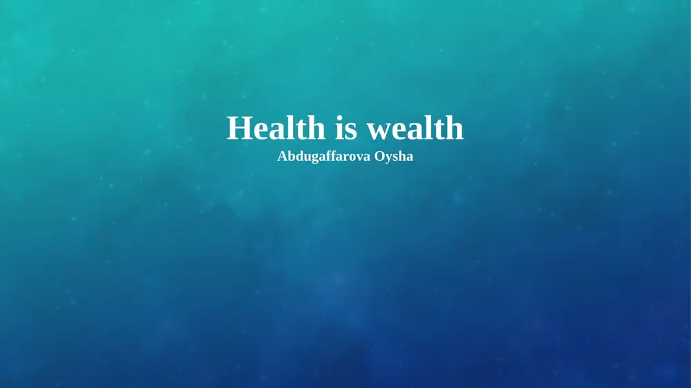 the true cost of poor health — PPTX