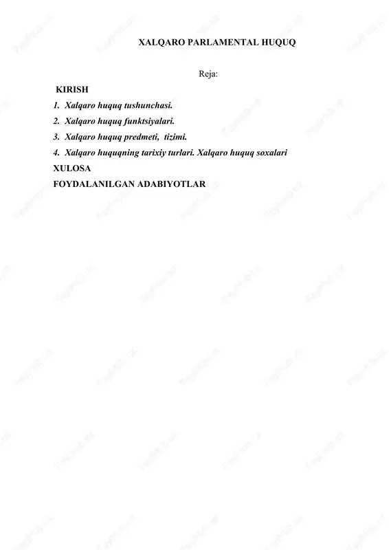 xalqaro parlamental huquq — DOC