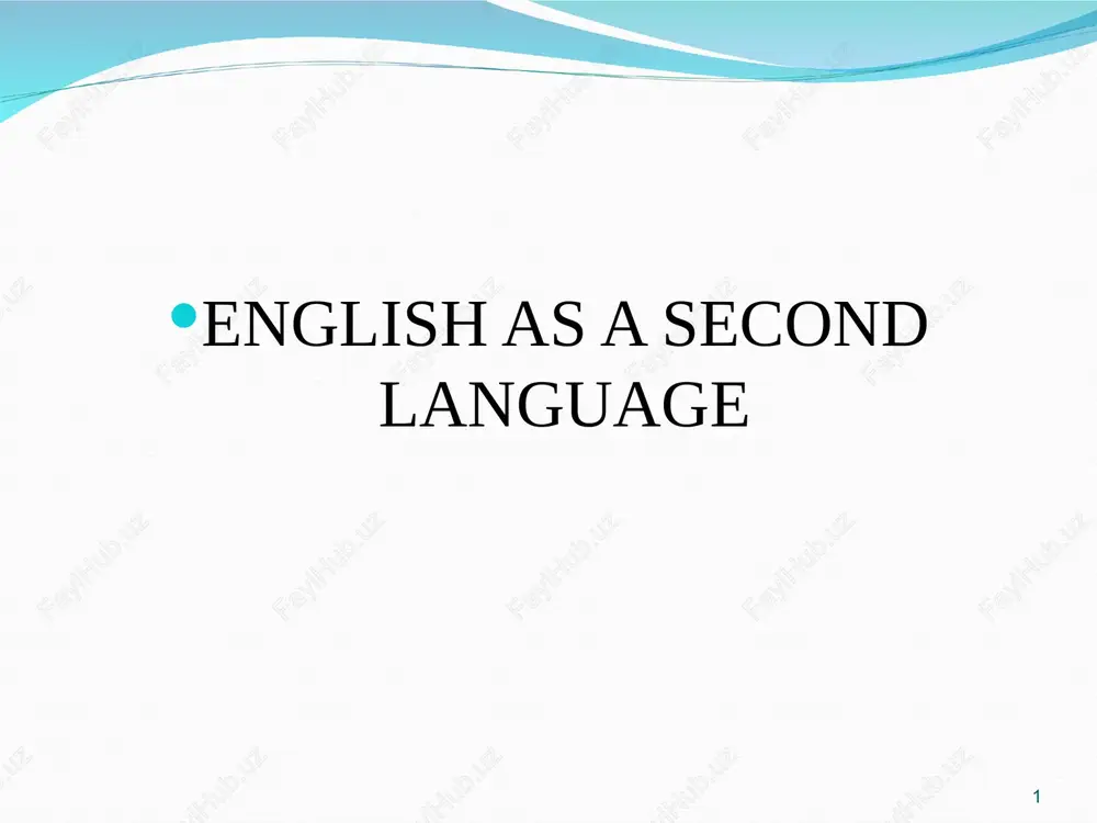 teaching english as a second language — PPT