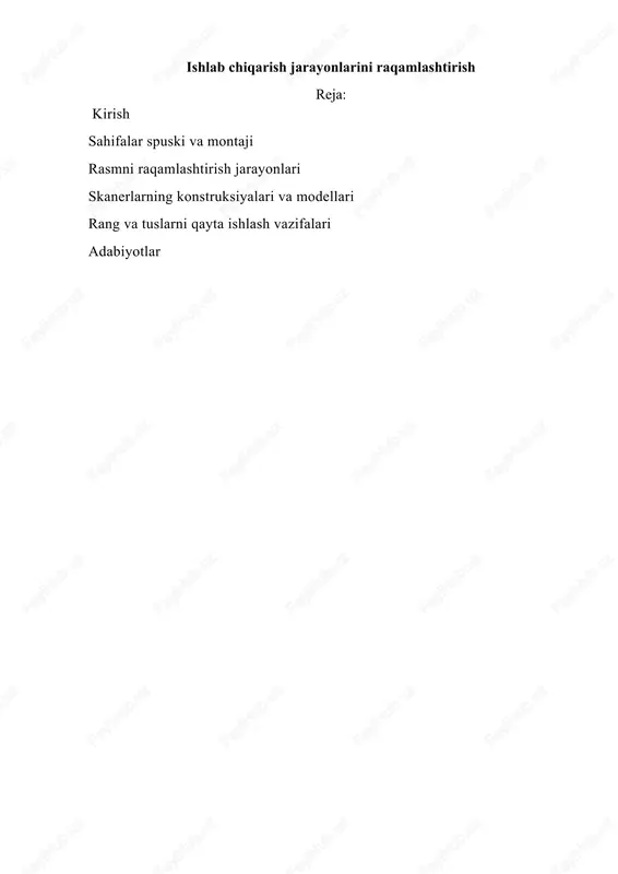ishlab chiqarish jarayonlarini raqamlashtirish — DOCX