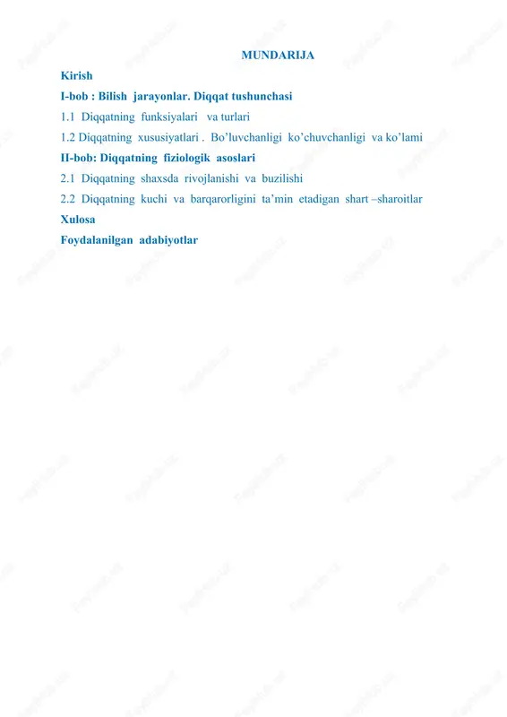 diqqatning fiziologik asoslari — DOCX