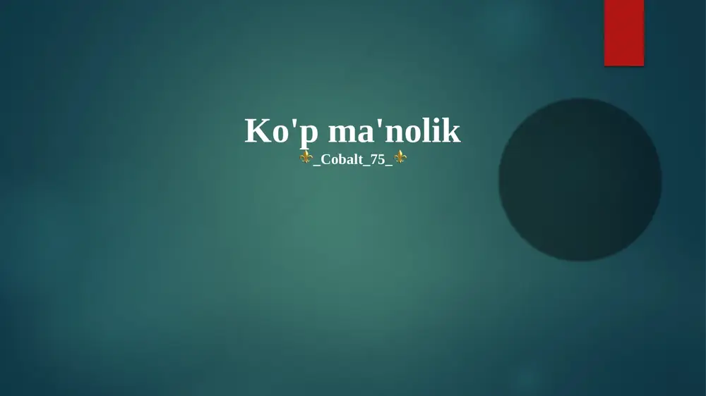 ko'p ma'nolik — PPTX
