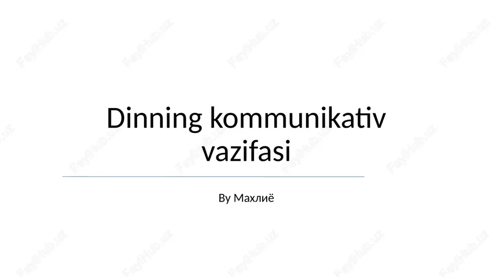 dinning kommunikativ vazifasi — PPTX