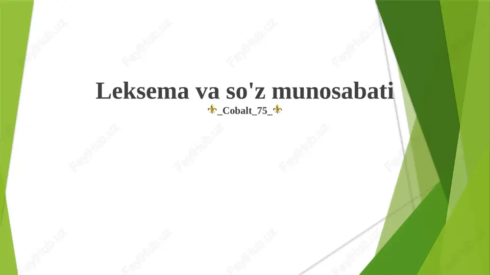 leksema va so'z munosabati — PPTX